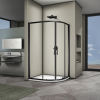 Душевой угол Veconi Rovigo RV-08B, 1200x900x1900, черный, стекло прозрачное Ника